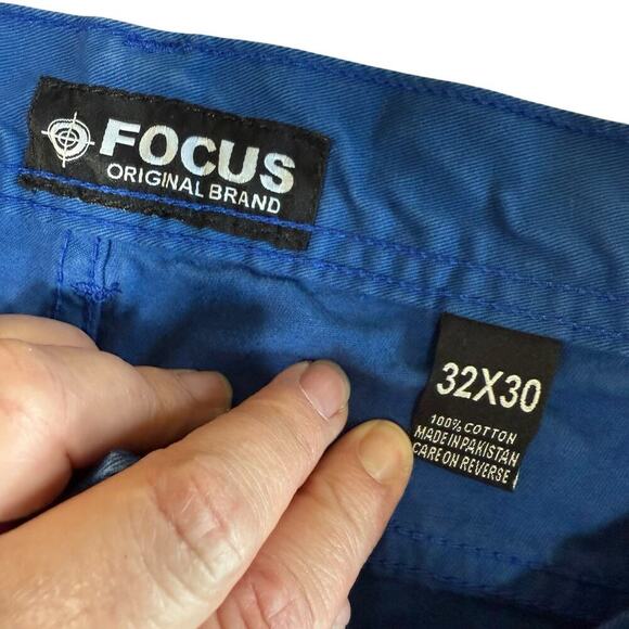 Focus Jeans Men's Royal Blue Distressed Y2K Zippers 32x30 Skinny Streetwear - Picture 6 of 10